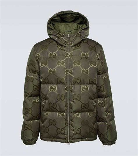 gucci jumbo gg canvas down jacket|Jumbo GG canvas down jacket in blue .